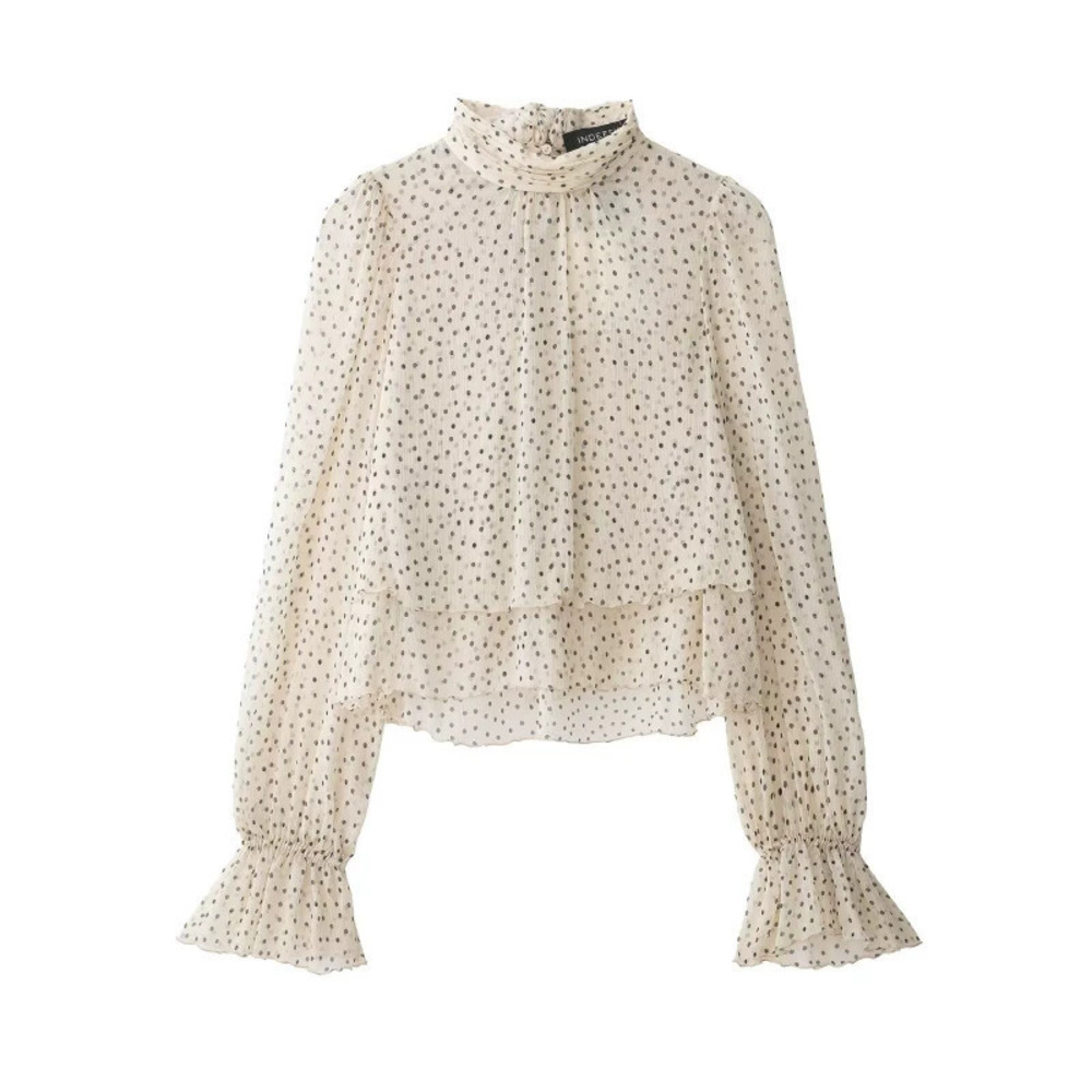 ZARA Chic Polka Dot Tie Bow Top